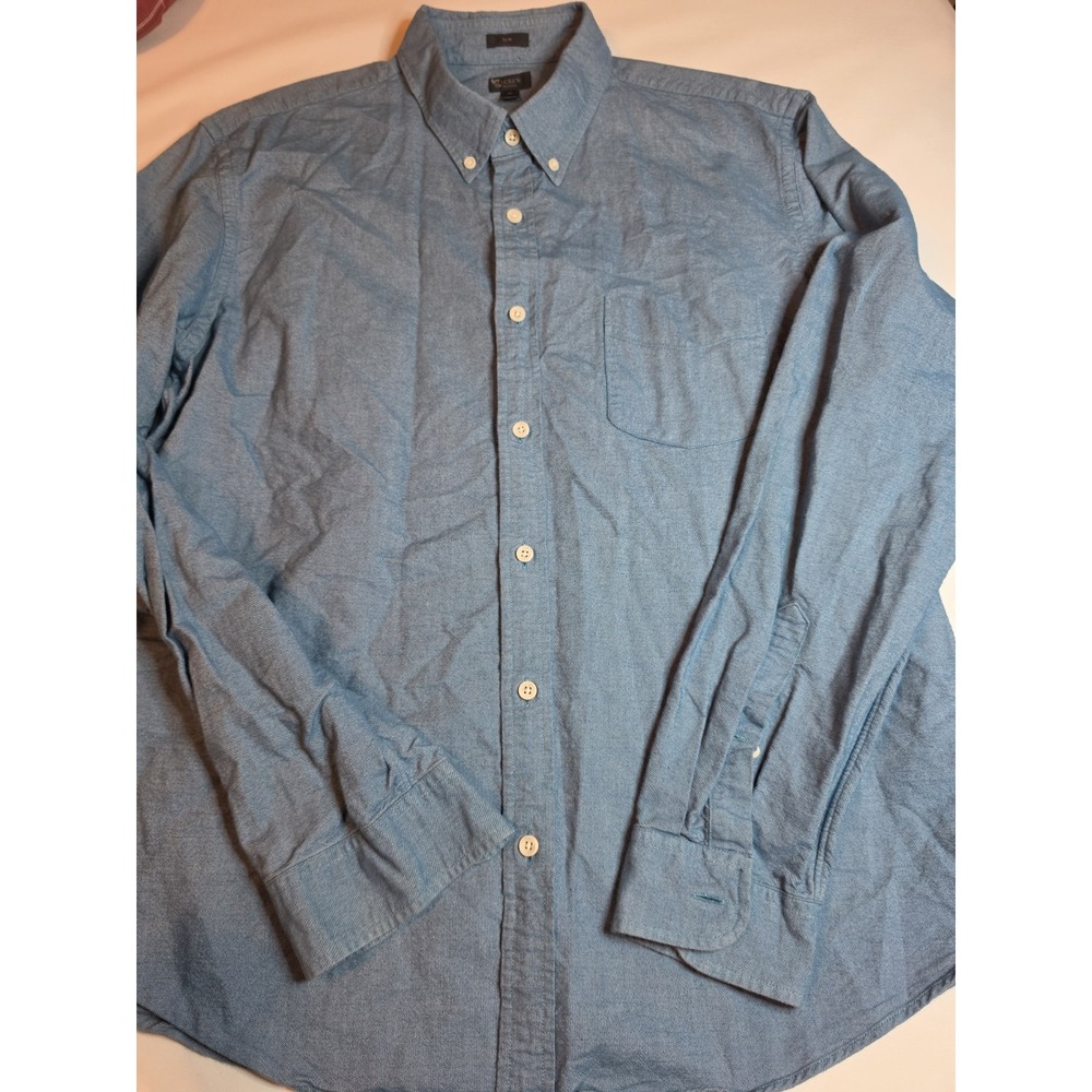 J.Crew Oxford Men's XL Blue Chambray Button Down Shirt Long Sleeve Classic